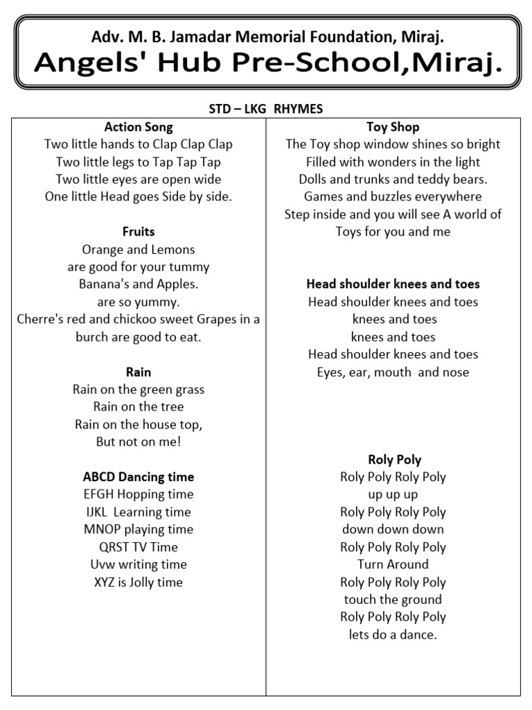 LKG Rhymes and Stories Collection | PDF | Rainbow