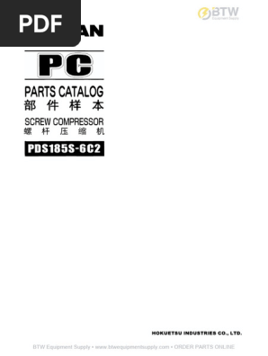PDS185S Parts Manual Overview | PDF | Engines | Rotating Machines