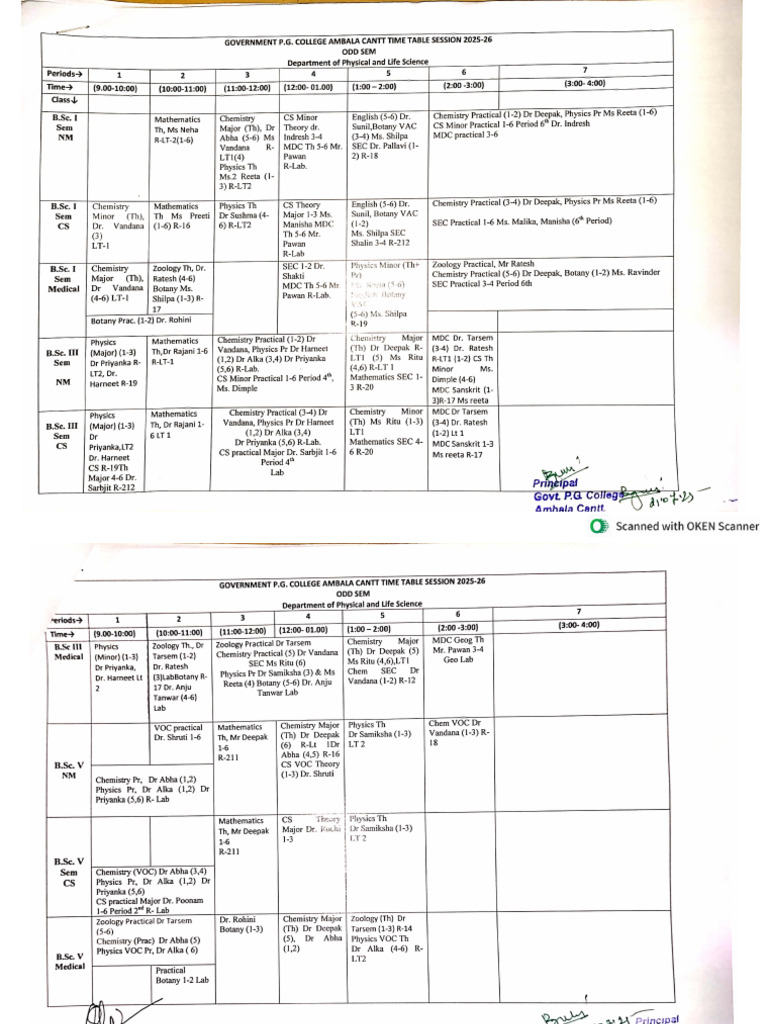 Time Table 2025 | PDF