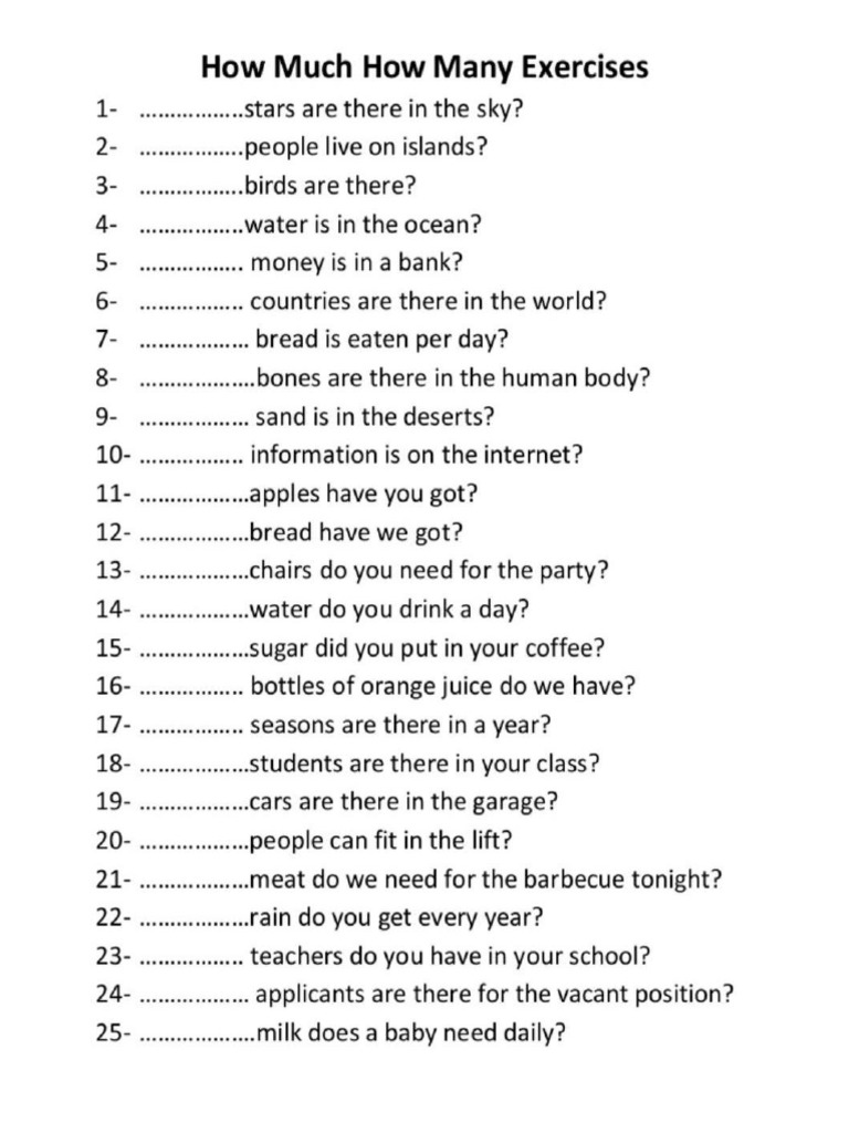 How Much and How Many | PDF