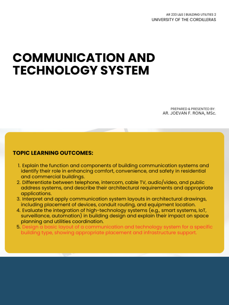 Building Communication Systems Overview | PDF | Cable Television ...