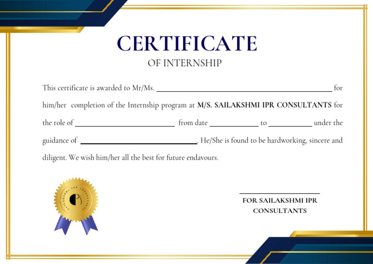 Internship Completion Certificate Template | PDF