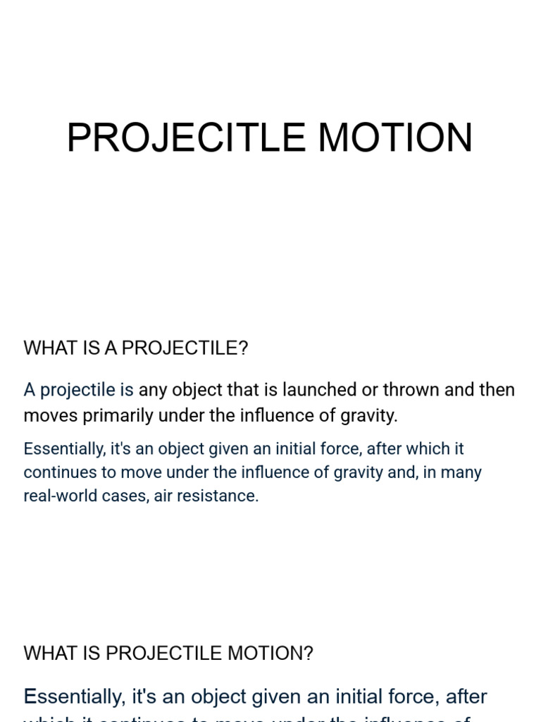 Understanding Projectile Motion | PDF