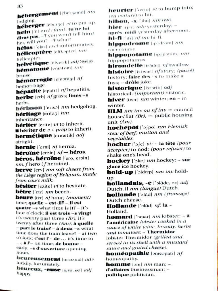 French Vocabulary: Common Terms | PDF | Foods