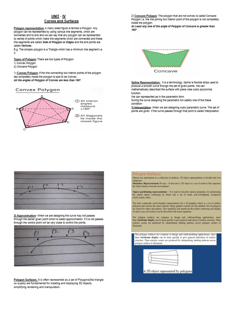 Curves and Surfaces in Polygon Representation | PDF | Polygon | Spline ...