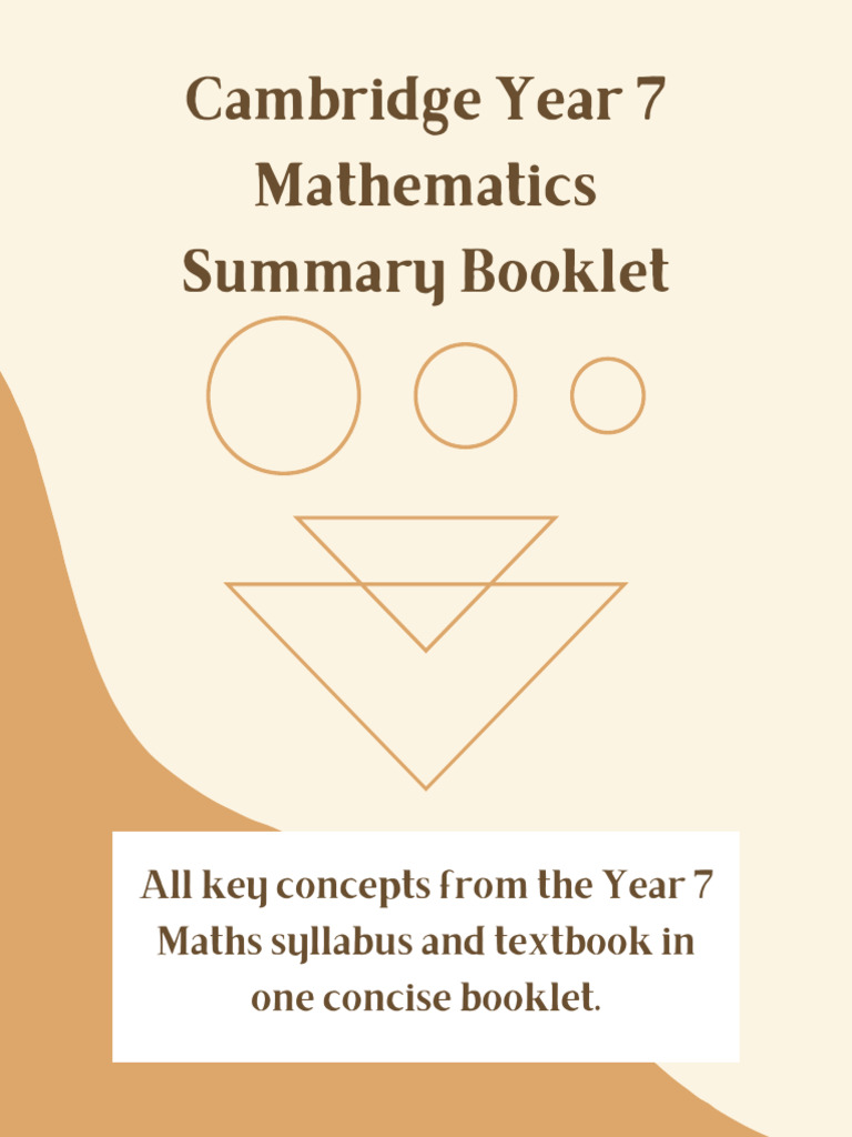 Cambridge Year 7 Mathematics Summary Booklet | PDF | Ratio | Mathematics