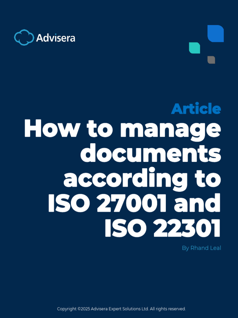 Manage Documents for ISO 27001 & 22301 | PDF | Regulatory Compliance ...