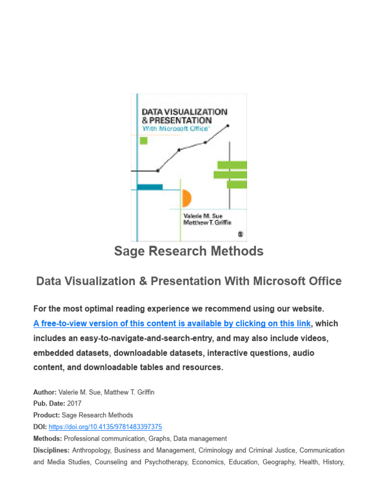 Visualizing Data with Microsoft Office | PDF | Pie Chart | Data