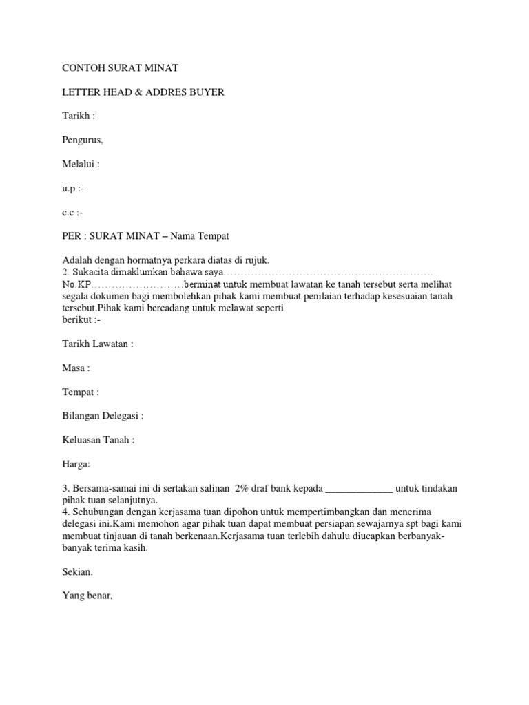 Draft Surat Minat