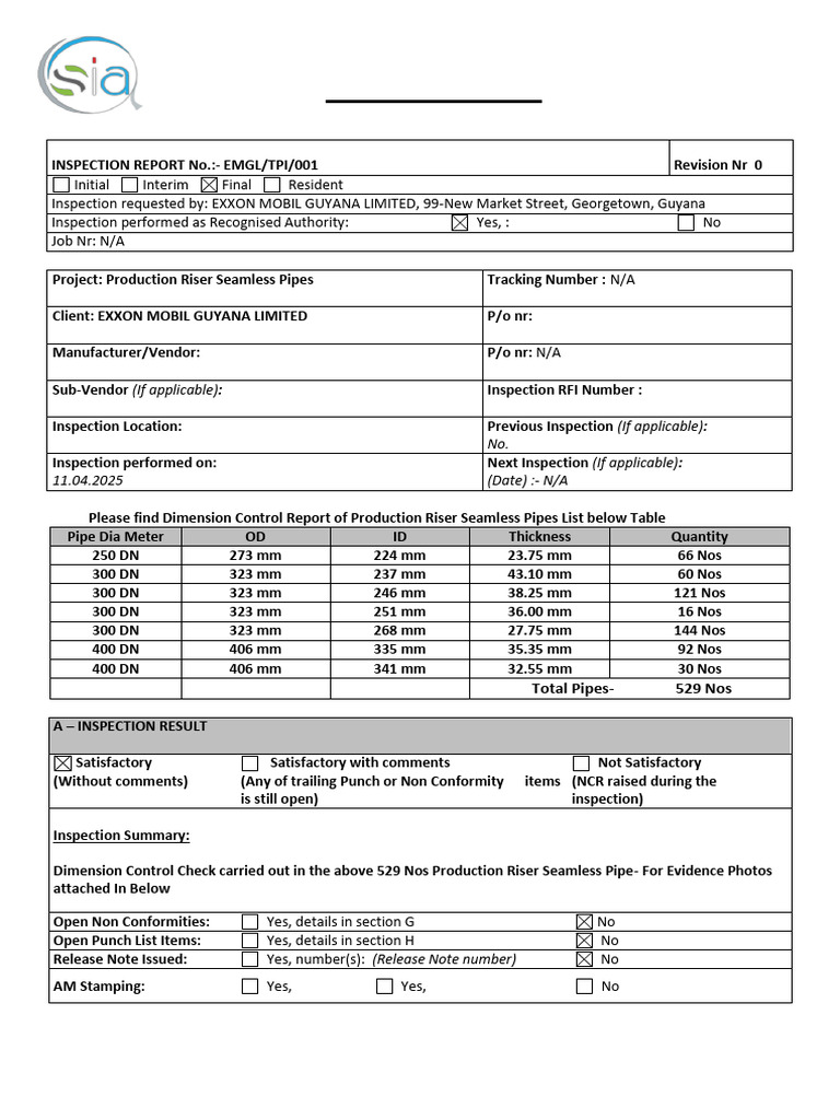 Exxon Mobile Report - Final TPI | PDF | Pipe (Fluid Conveyance ...