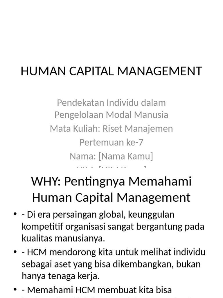 Strategi Human Capital Management | PDF