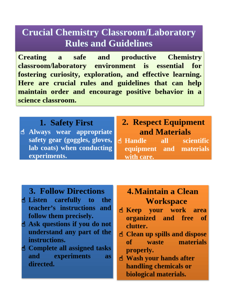 Sciene Classroom Rules | PDF | Classroom | Teachers