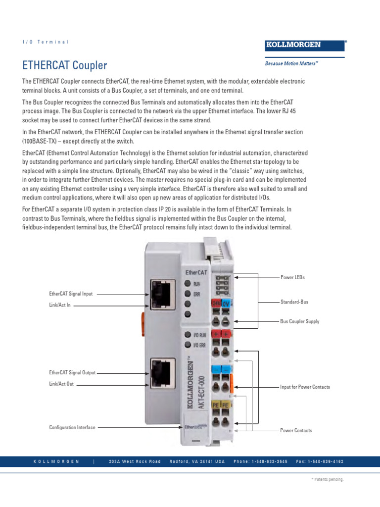 ETHERCAT Coupler Overview and Specs | PDF | Programmable Logic ...
