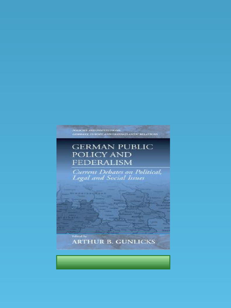 (Ebook) German Public Policy and Federalism : Current Debates on ...