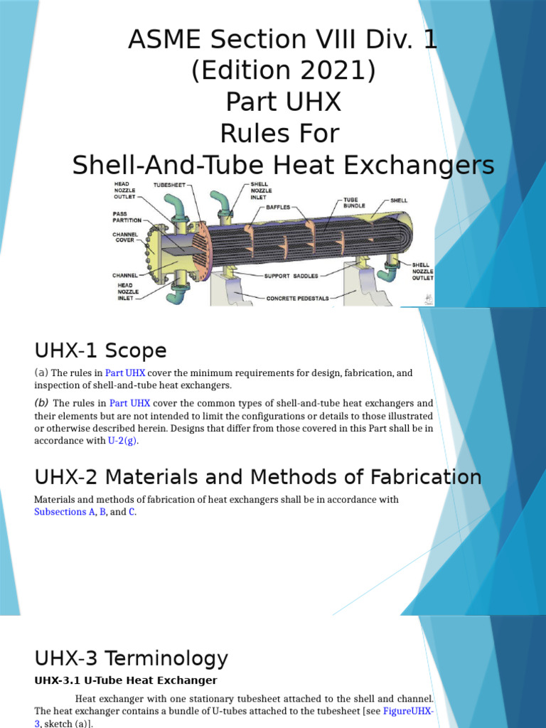 ASME UHX Code for Heat Exchangers | PDF | Heat Exchanger | Stress ...