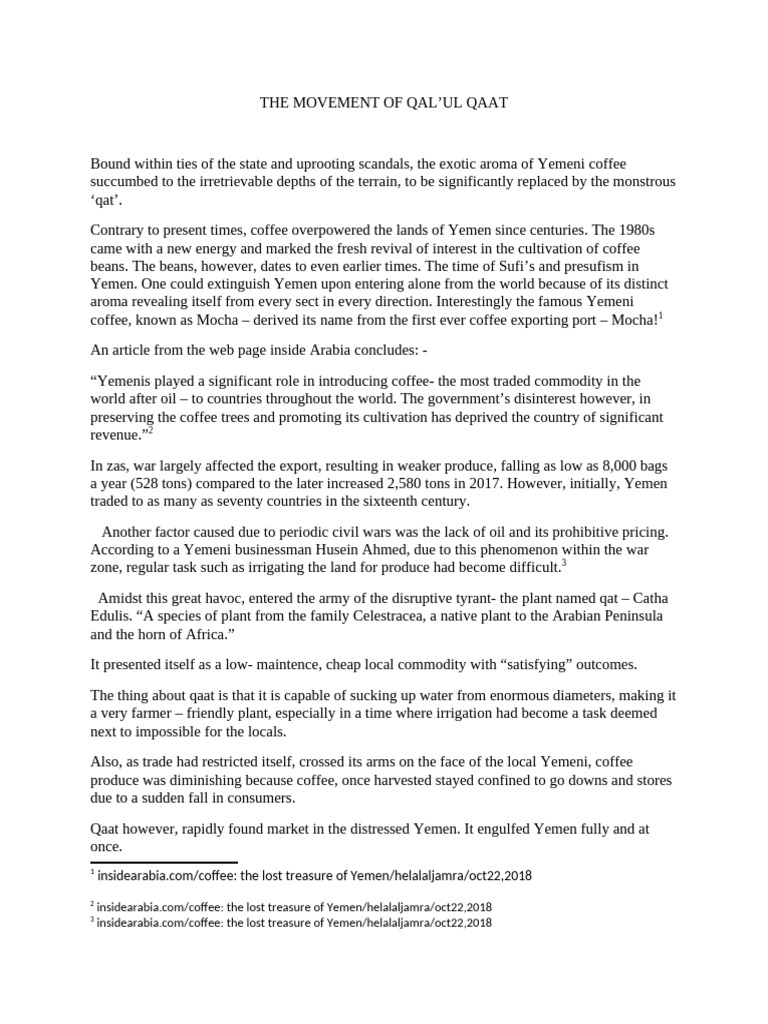 THE MOVEMENT OF QALul Qaat | PDF | Yemen | World Politics