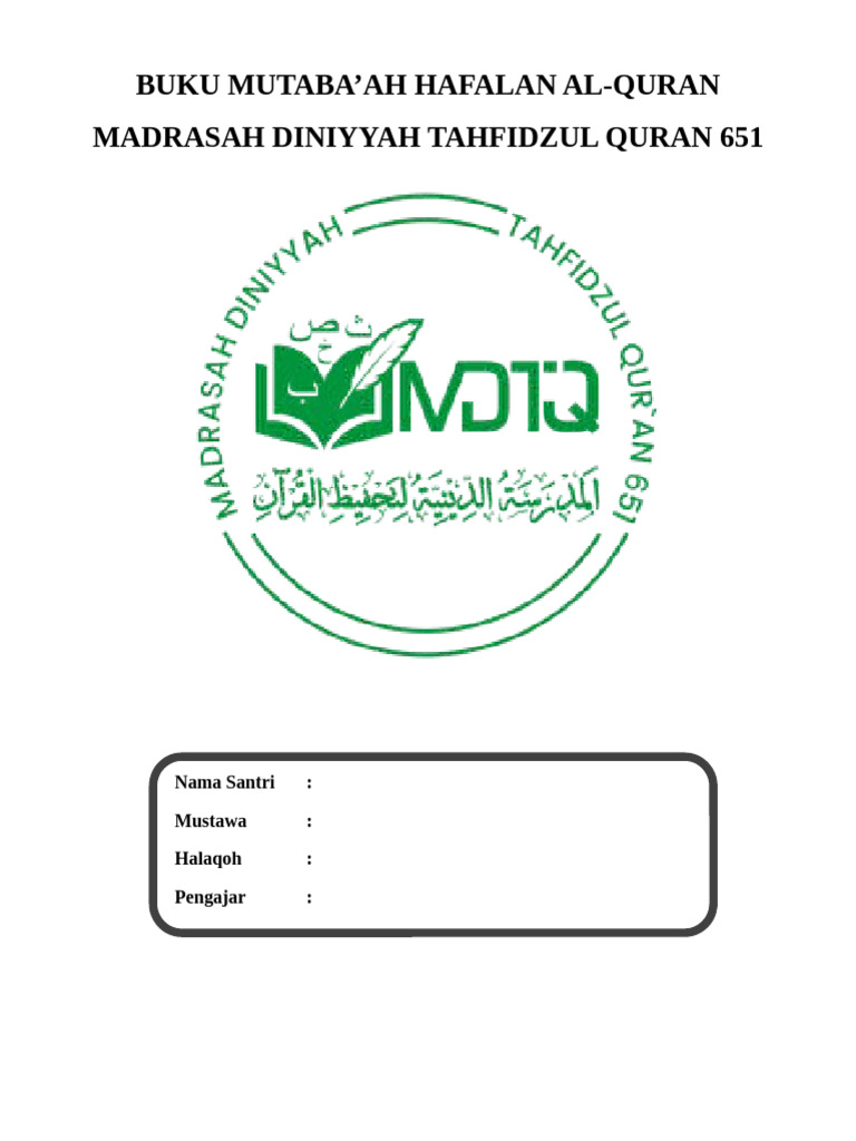 Buku Mutaba'ah Hafalan Al-Quran | PDF