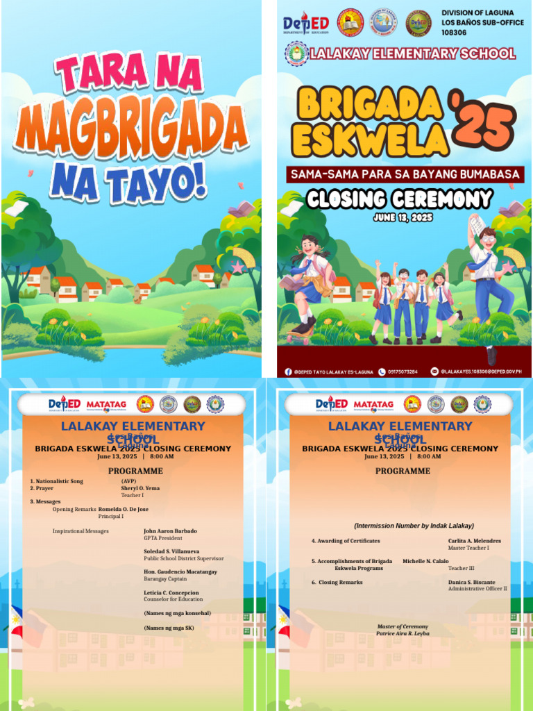 Brigada Eskwela 2025 Ceremony at Lalakay | PDF | Chess Theory | Chess