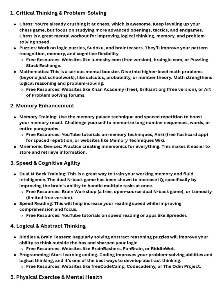 Boost Your Cognitive Skills Effectively | PDF | Memory | Thought