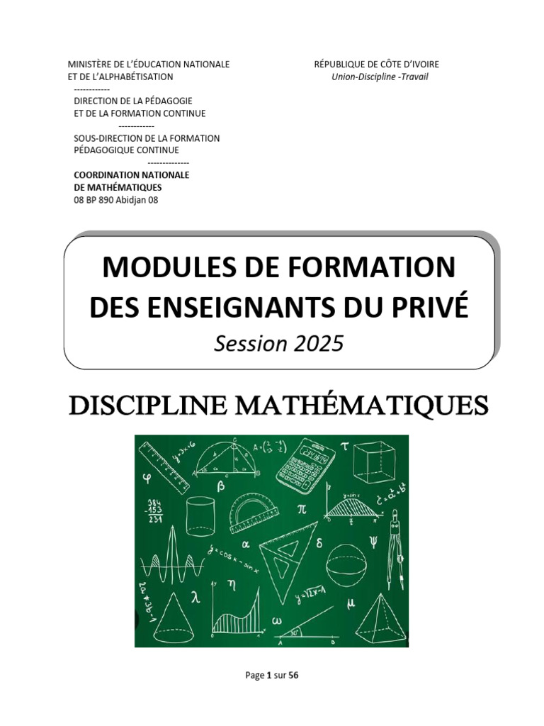 Formation Mathématiques 2025 pour Enseignants | PDF | Pédagogie | Raison