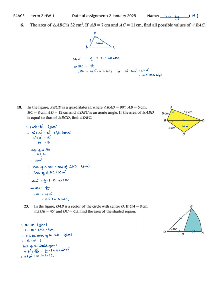 Geometry Homework Assignment Term 2 | PDF