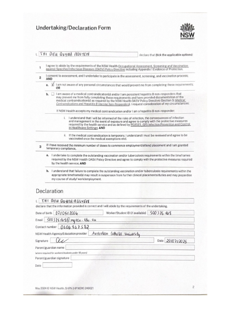 UndertakingDeclaration Form | PDF