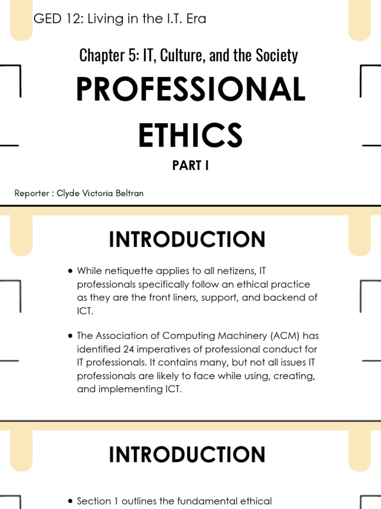 IT Professional Ethics and Responsibilities | PDF | Computer Security ...