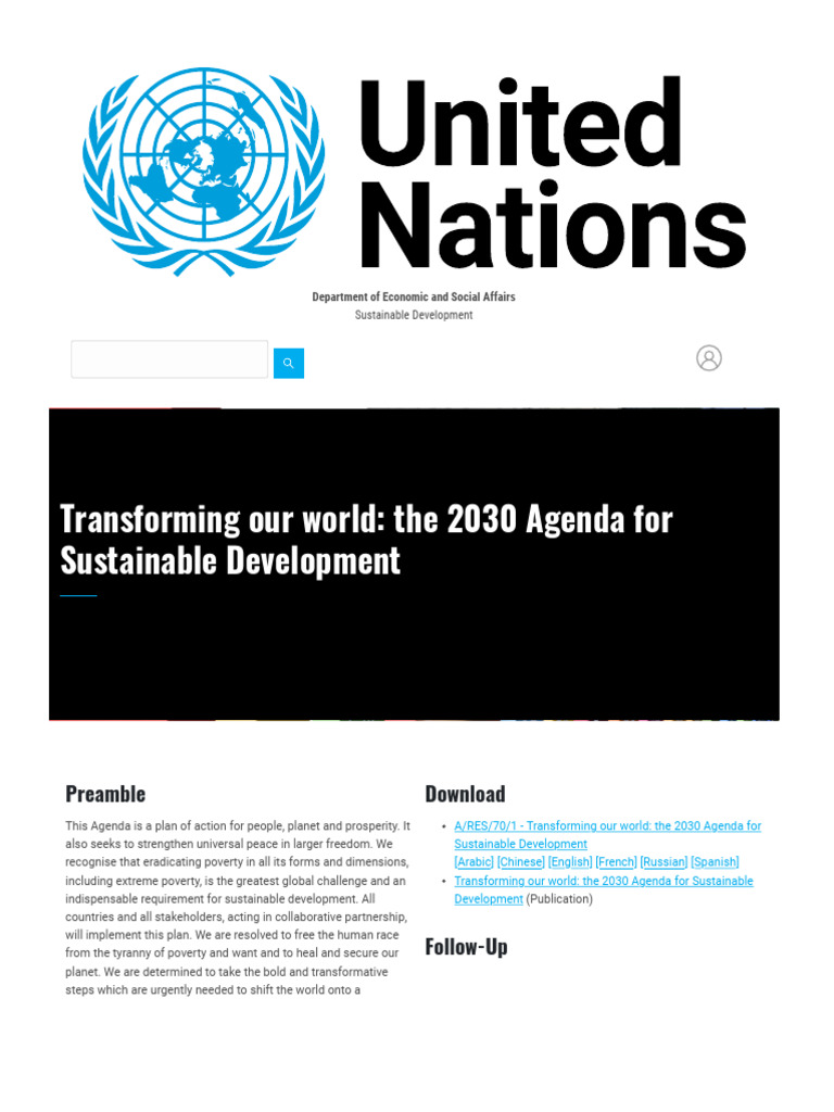 2030 Agenda for Sustainable Development | PDF | Sustainability ...