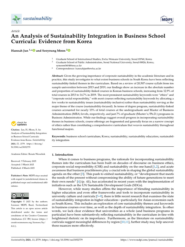 Sustainability 13 02779 v2 | PDF | Corporate Social Responsibility ...