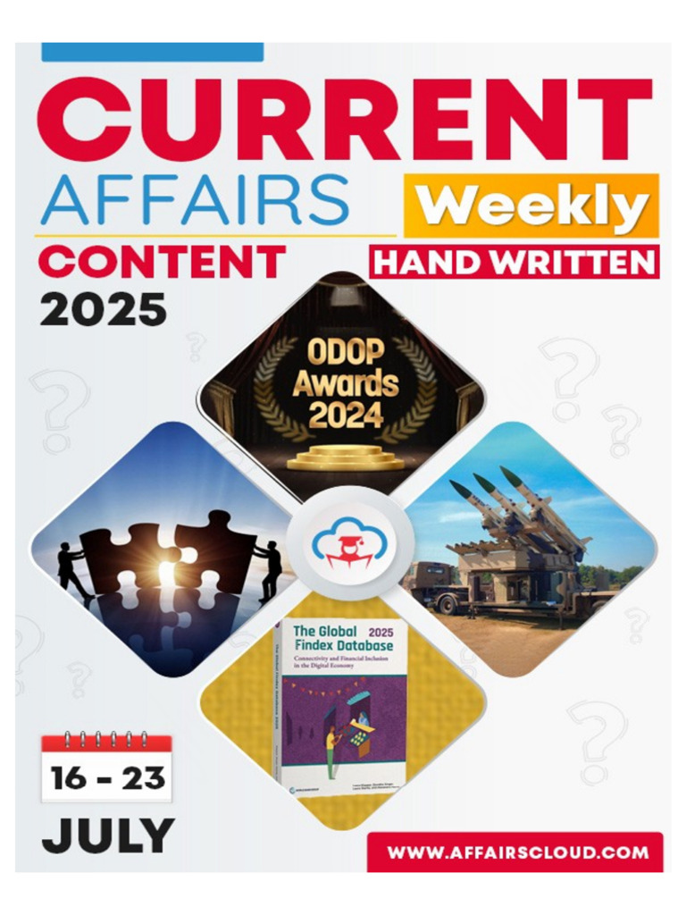 Current Affairs Weekly Content PDF July 2025 3rd Week by AffairsCloud ...