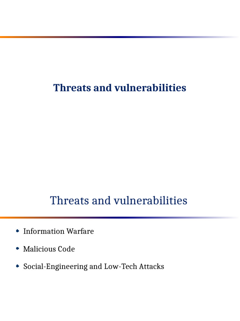 6 - Threats and Vulnerabilities | PDF | Malware | Social Engineering ...