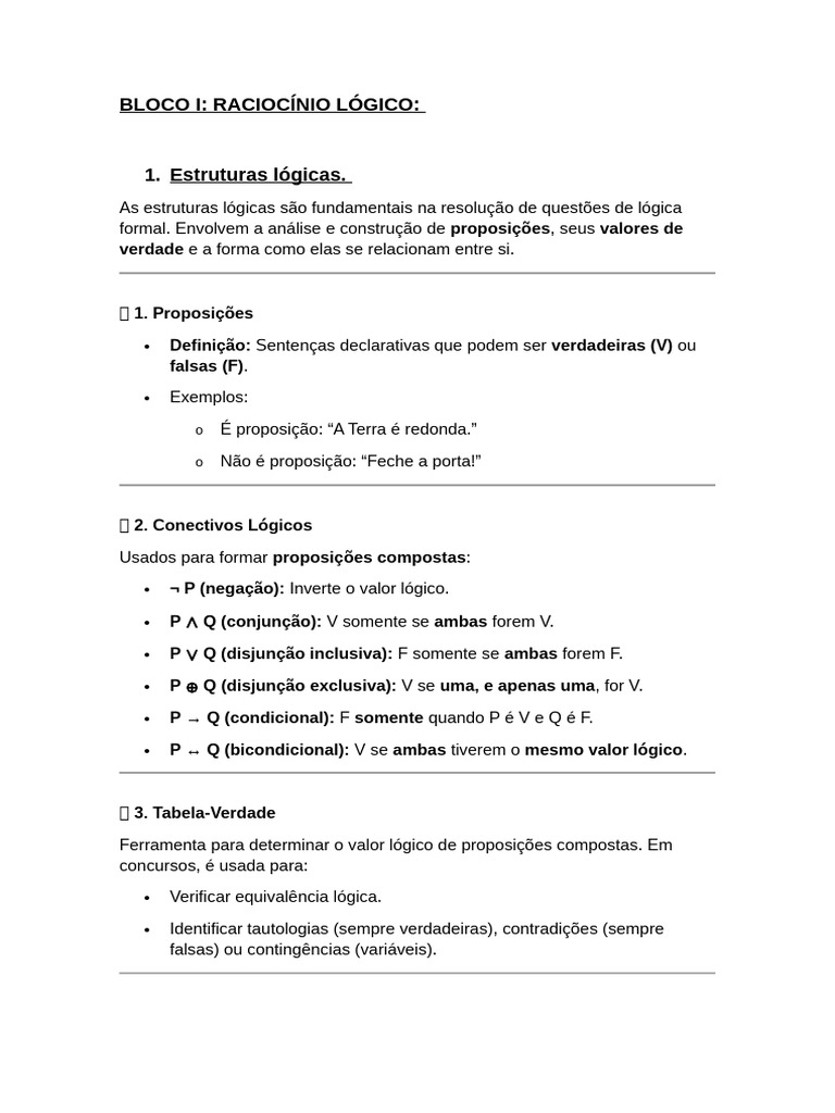 Estruturas Lógicas e Raciocínio Lógico | PDF | Lógica matemática ...