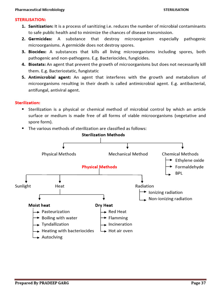 Microbial Sterilization Methods Explained | PDF | Sterilization ...