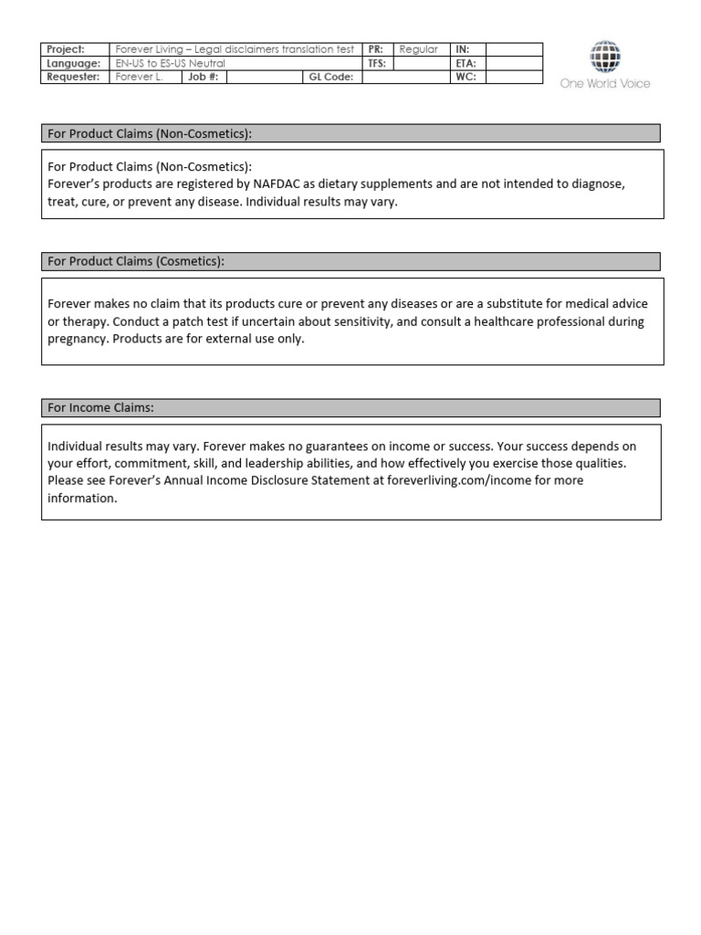 Forever Disclaimers | PDF