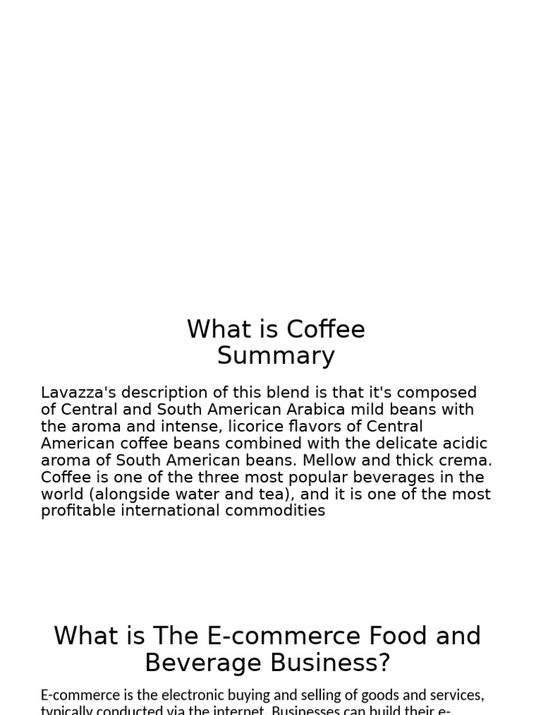 Coffee Overview and E-commerce Insights | PDF