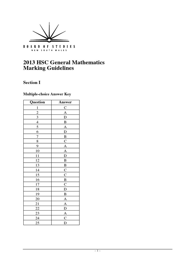 2013 HSC General Mathematics Guide | PDF | Standard Score | Depreciation