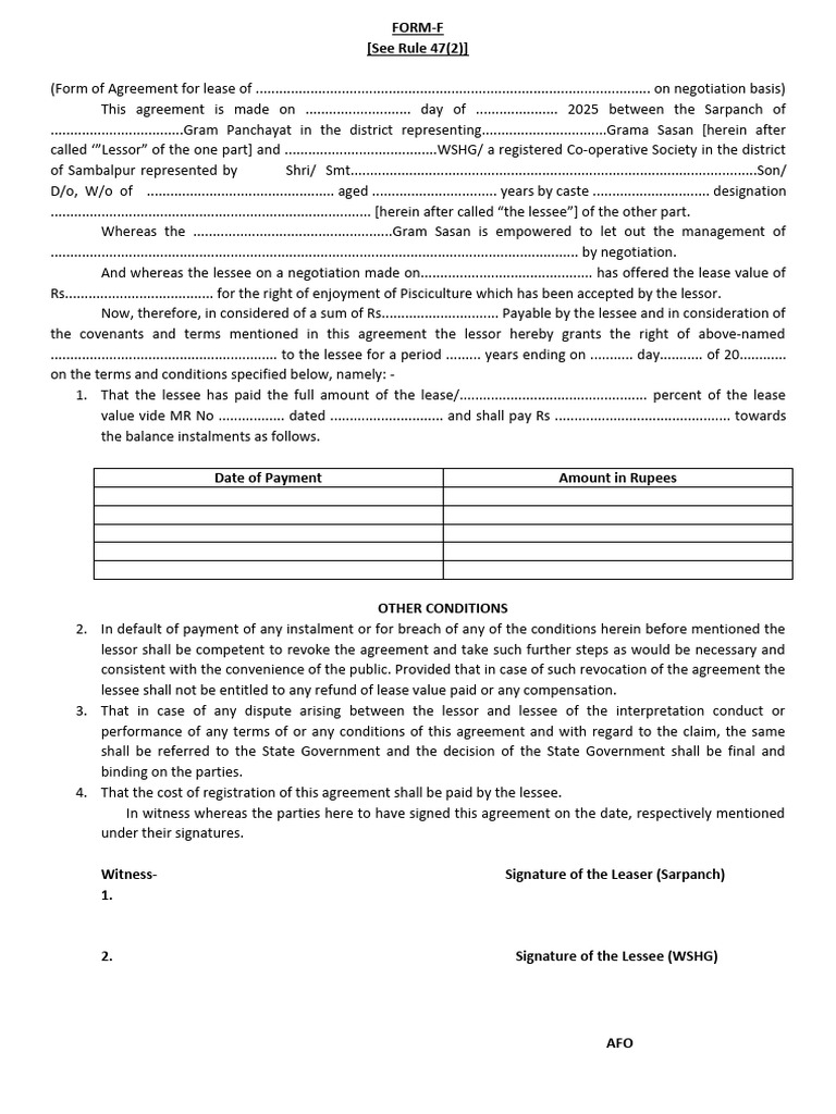 WSHG Lease Agreement Form | PDF | Lease | Law Of Obligations