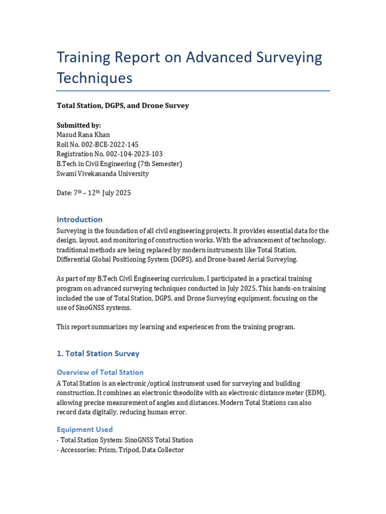 DGPS Techniques in Advanced Surveying | PDF | Surveying | Unmanned ...