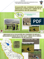 Resultados de la calidad ambiental del suelo de la zona alta y media de la cuenca del río Mantaro, El Mantaro Revive, Junín-Perú