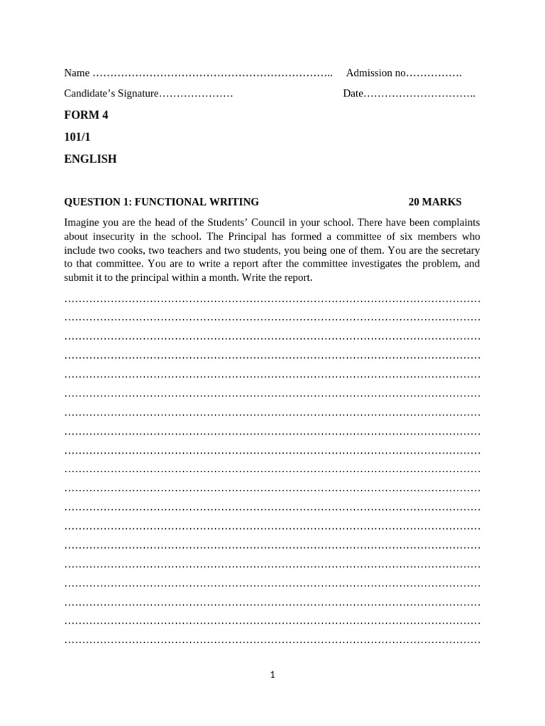 Form 4 Revision English | PDF