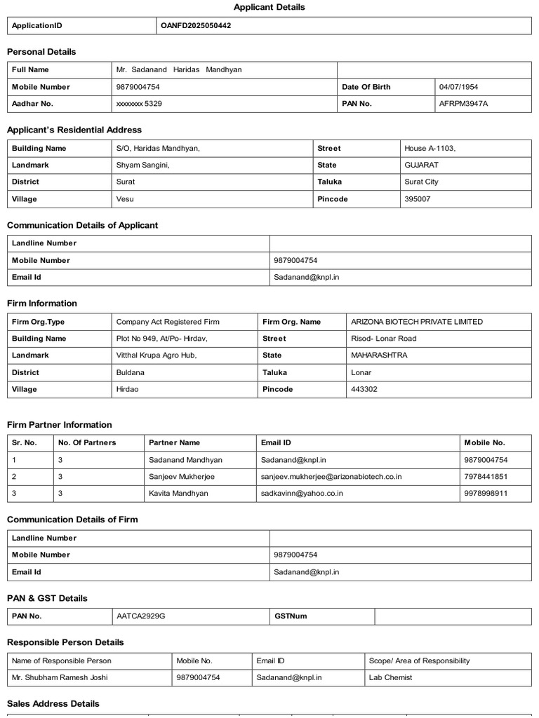 Applicant and Firm Details for Bio Fertilizers | PDF | Fertilizer ...