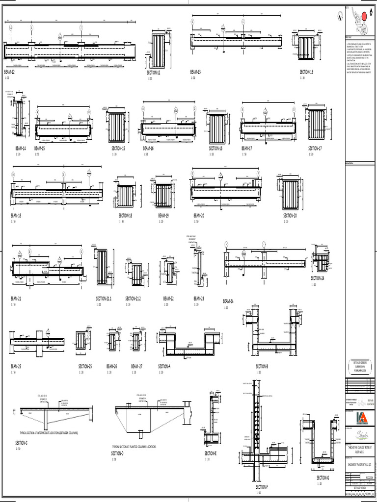 Basement Floor Details and Sections | PDF | Civil Engineering ...