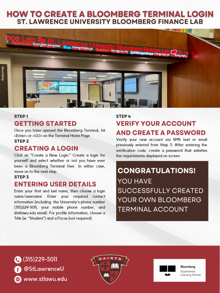 Creating a Bloomberg Terminal Account | PDF