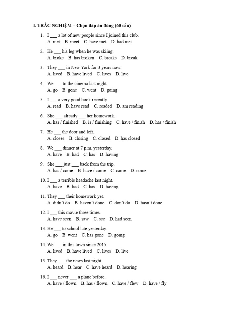 English Grammar Quiz: Tenses and Answers | PDF | Chess | Chess Theory