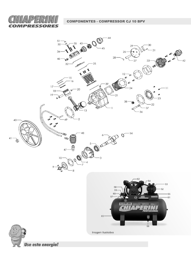 3810-Vista Explodida CJ 10 BPV Compressor Pistão | PDF