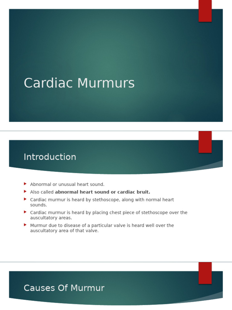 Understanding Cardiac Murmurs Explained | PDF | Heart Valve | Heart