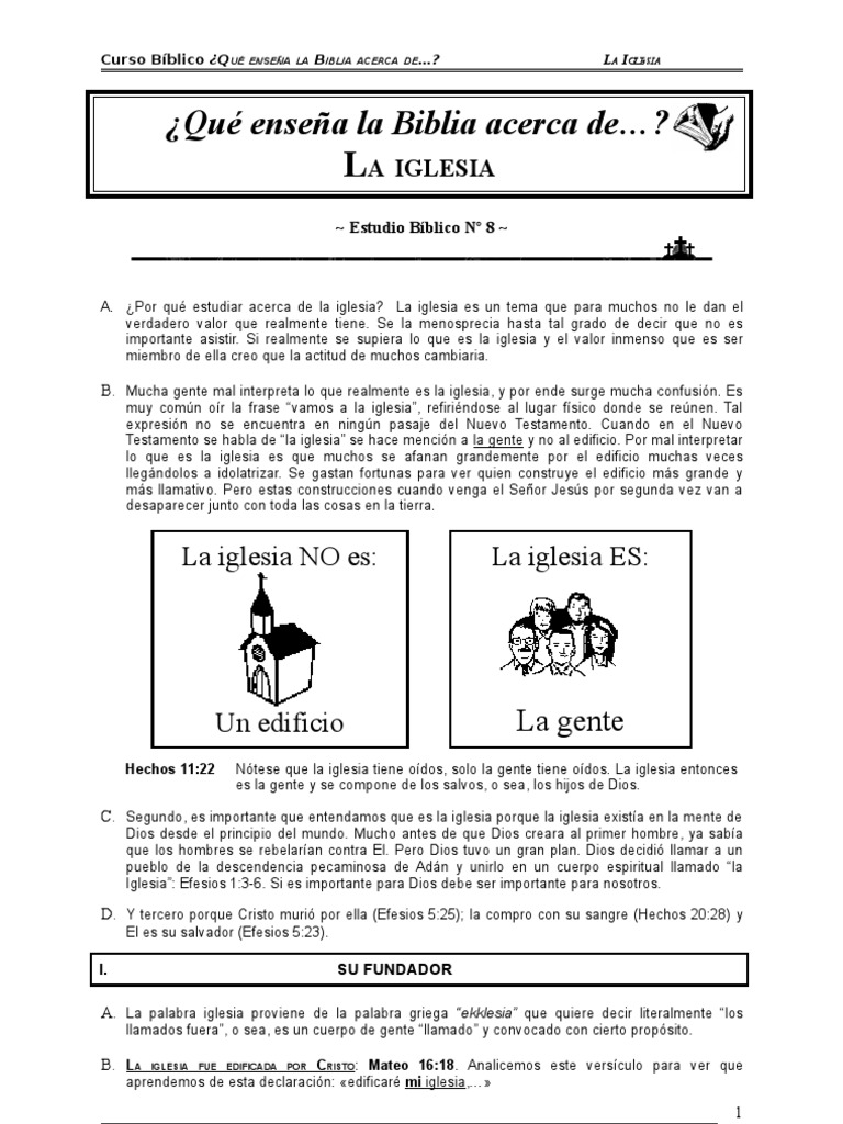 Enseñanzas Bíblicas sobre la Iglesia | PDF | Cristo (título) | Iglesia ...