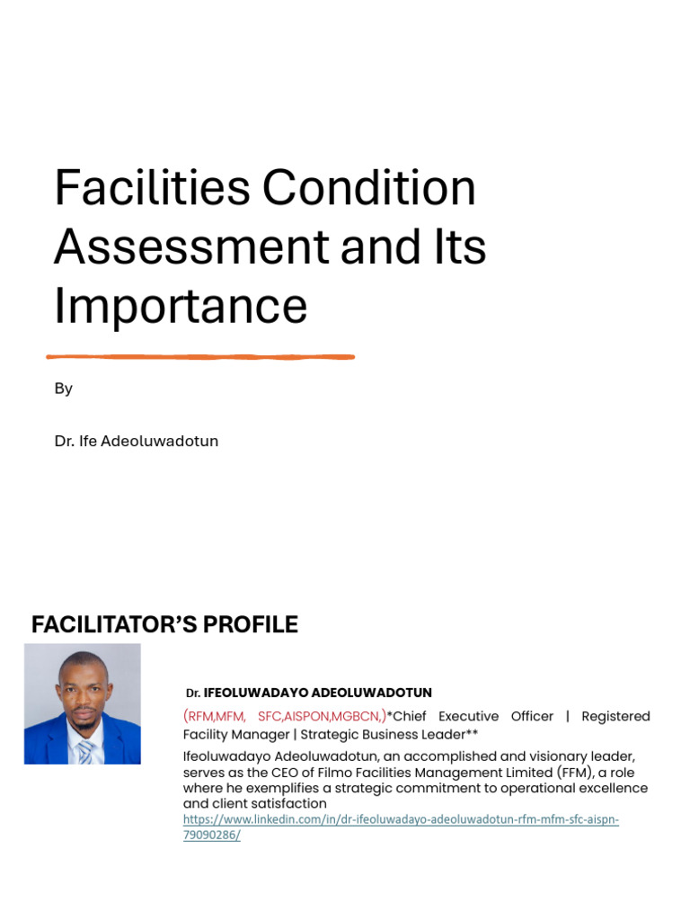 Importance of Facilities Condition Assessment | PDF | Building ...