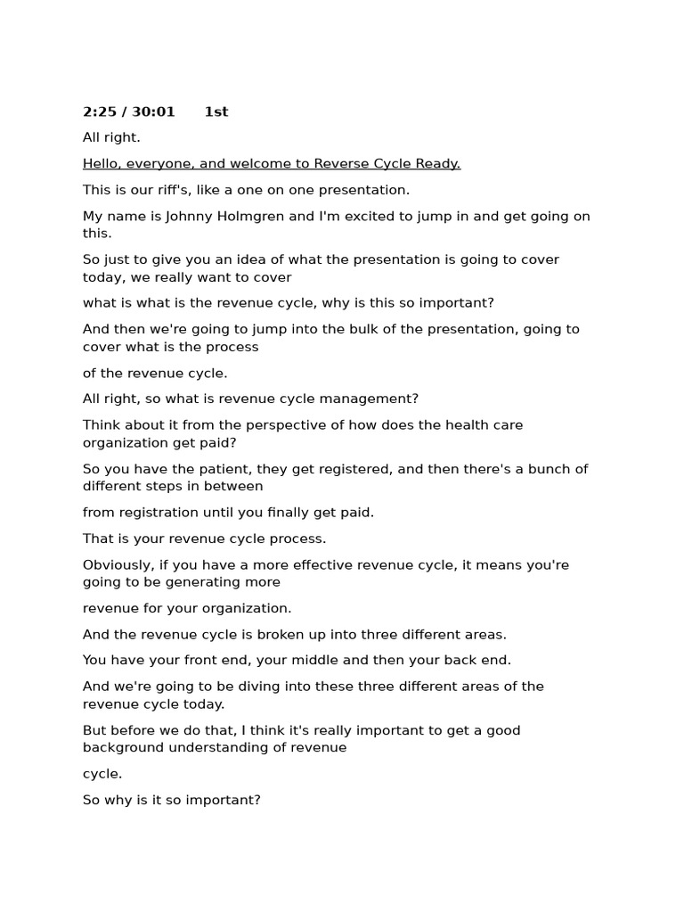 Understanding Revenue Cycle Management | PDF | Health Care | Social ...