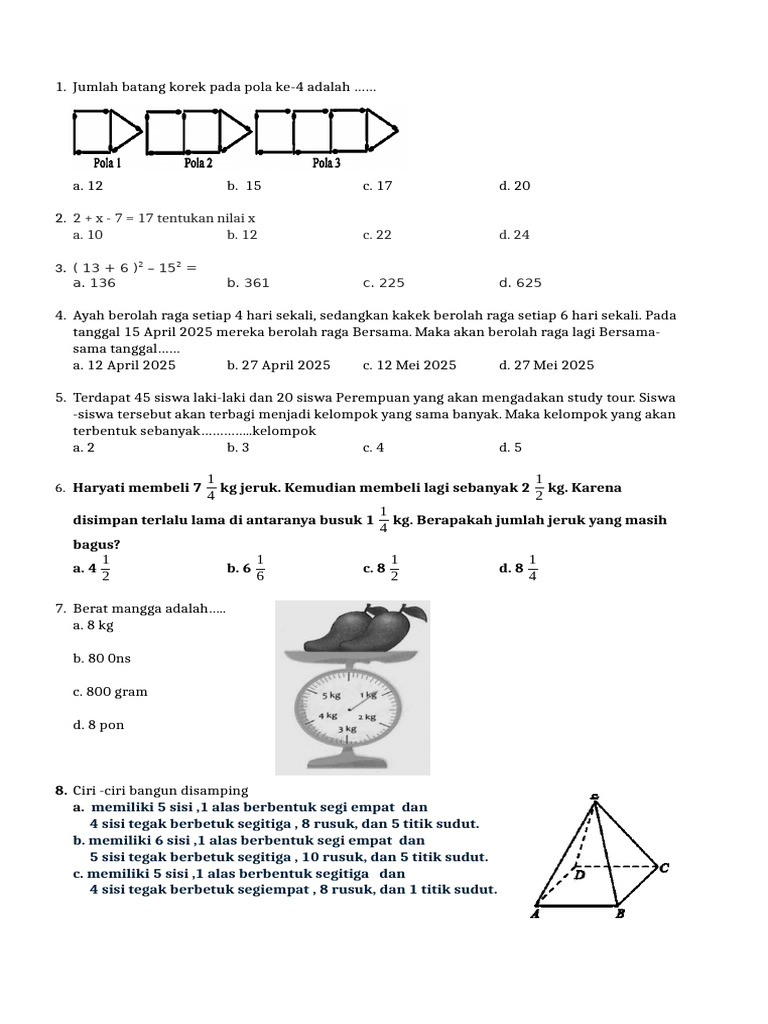 Soal Rasio dan Matematika Kelas 6 | PDF